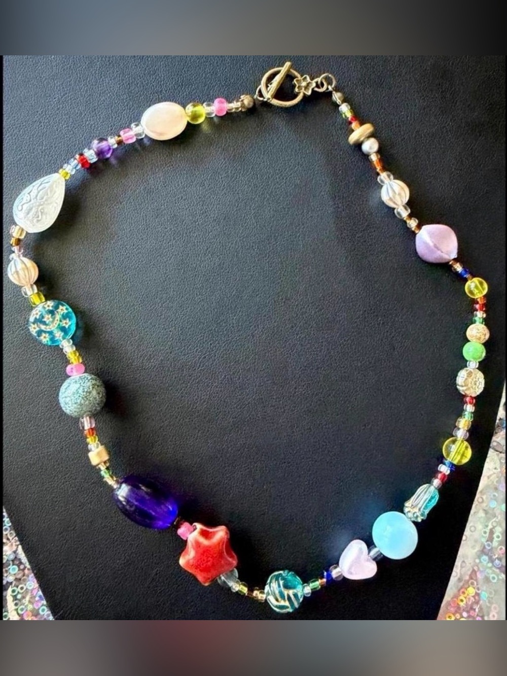 Y2K Whimsical "Bead Soup" Mismatched Statement Necklace